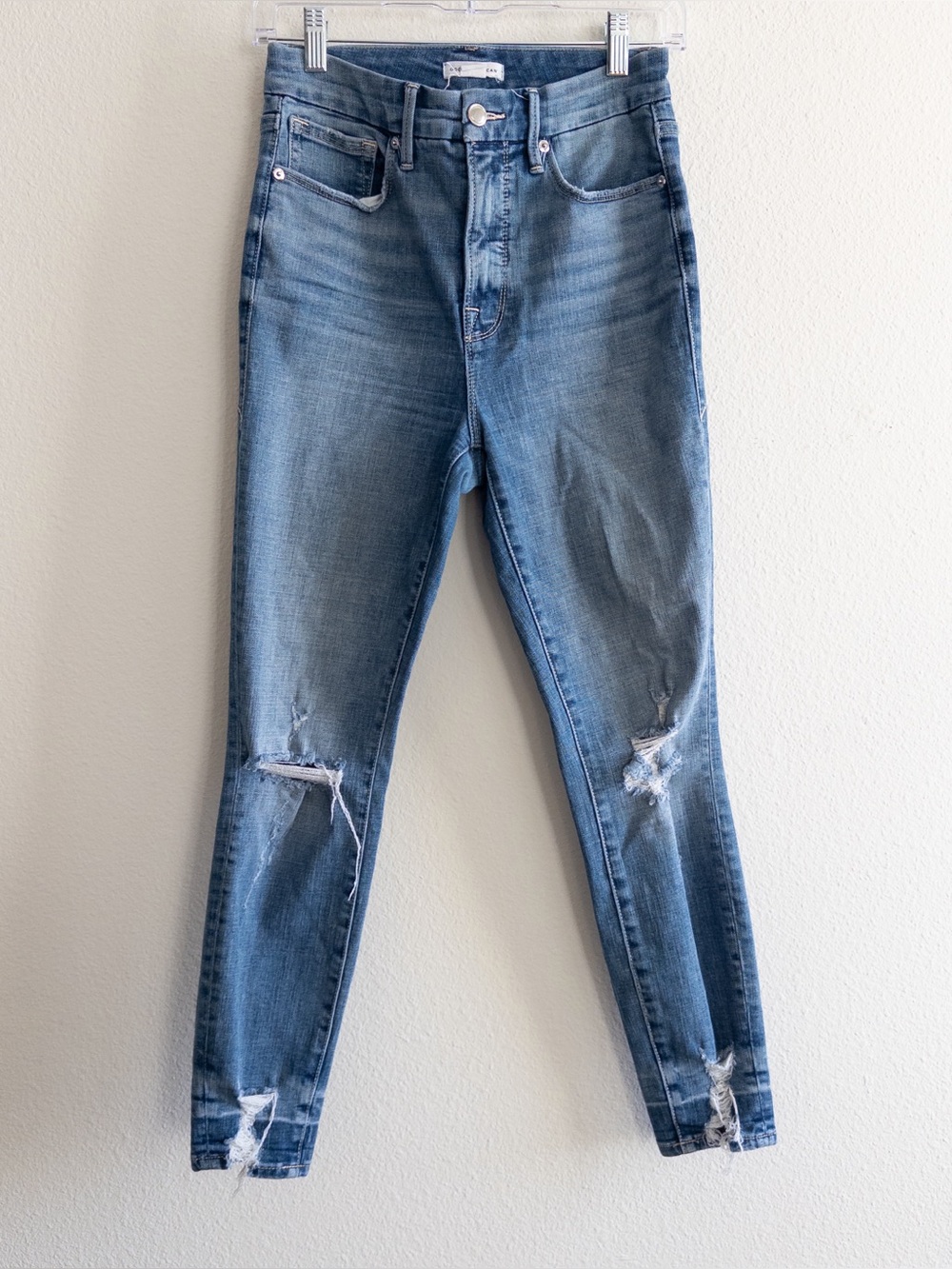 Good American Style Good Waist Crop Chewed Hem Jeans GWCCH075t size 4/27